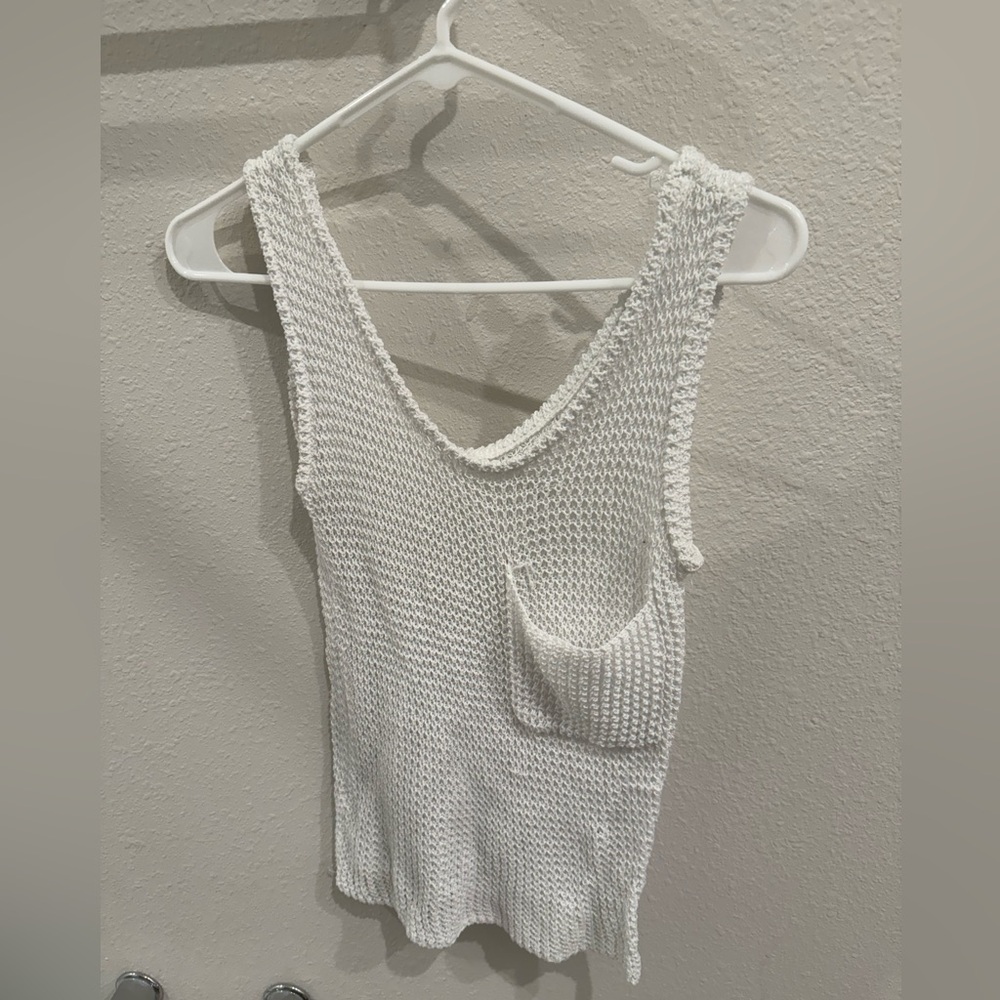 White Knit Sleeveless Top